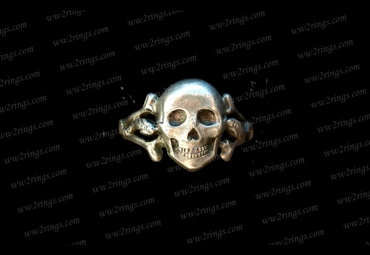 Skull ring snakes bones silver