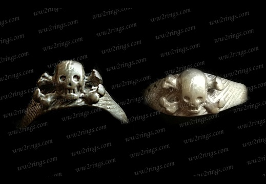Skull ring - silver, massive - WW1