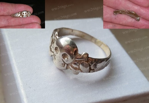 Skull silver - repaired ring