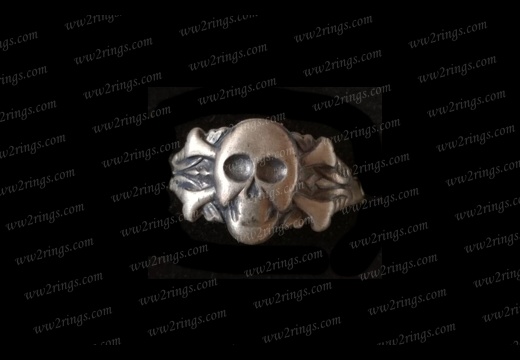 Skull ring - silver, bones