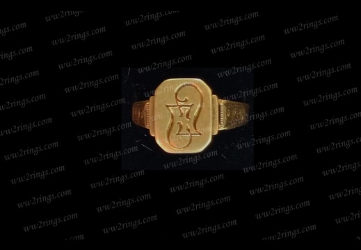 Gold seal monogram ring found in a german POW camp